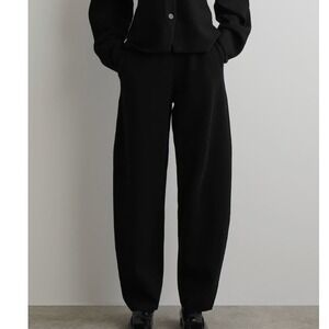COS Barrel Leg Wool Blend Pants with Pockets in Black Size 4